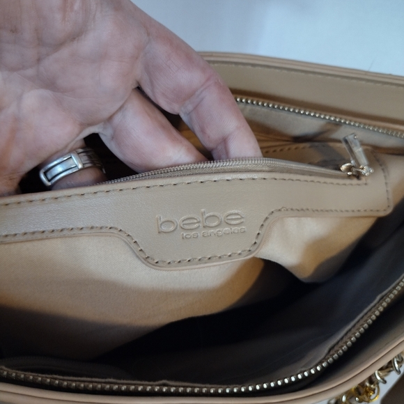 bebe Tan Tote Bag with Chain Straps - Picture 13 of 15